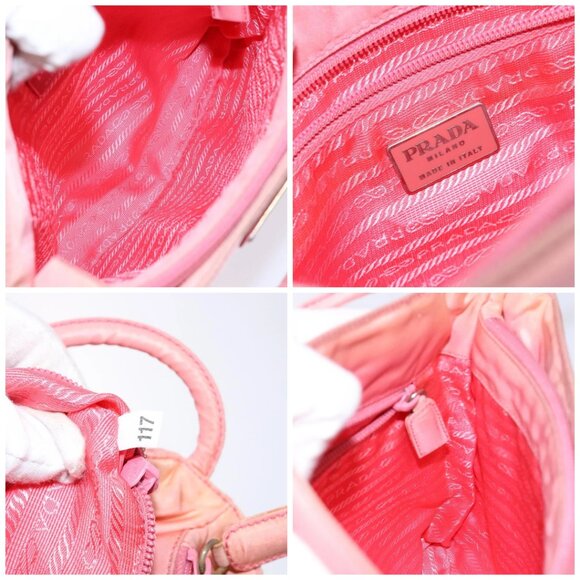 PRADA Tote Bag Nylon Pink Gold Auth - Picture 15 of 16